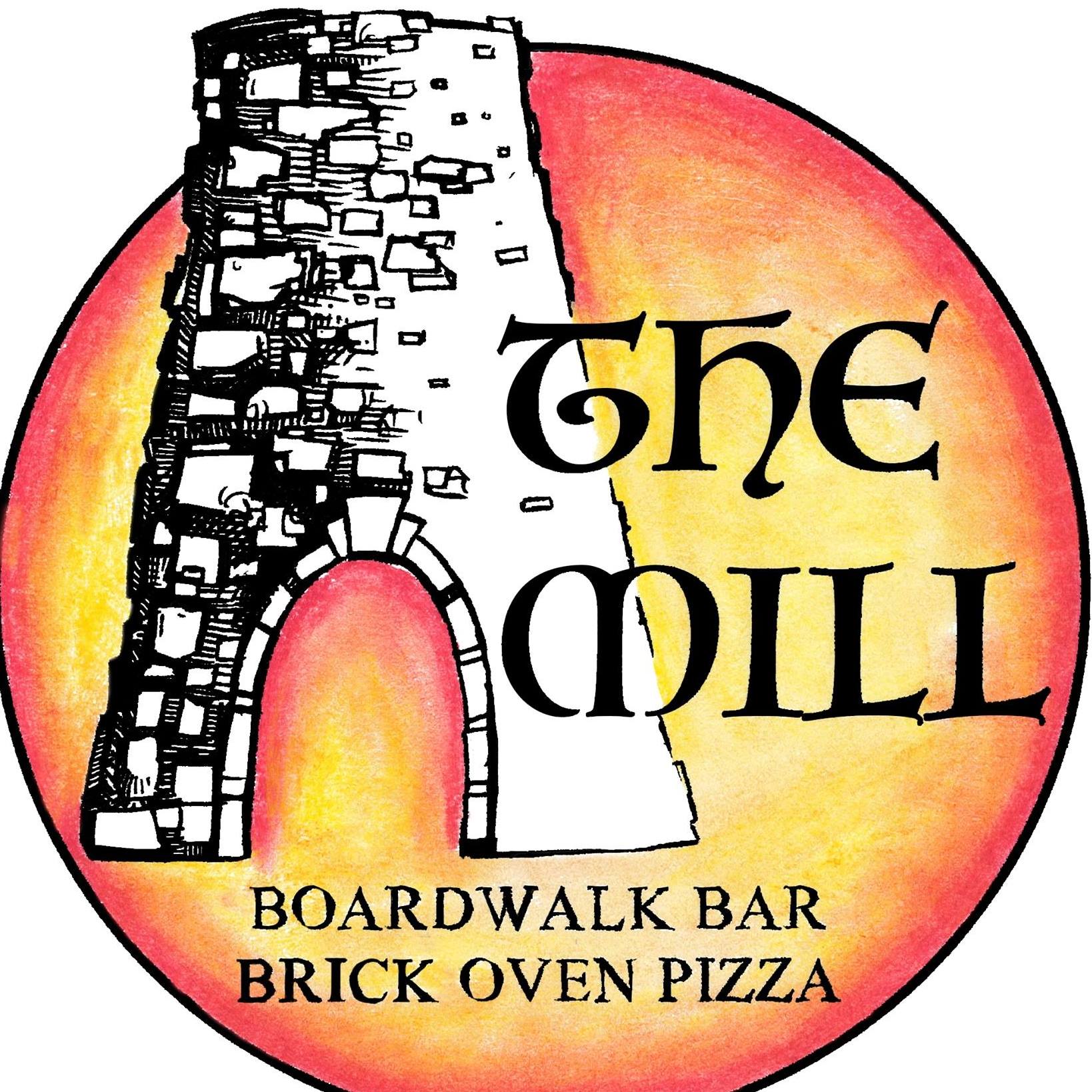 The mill boardwalk bar and brike oven pizza logo