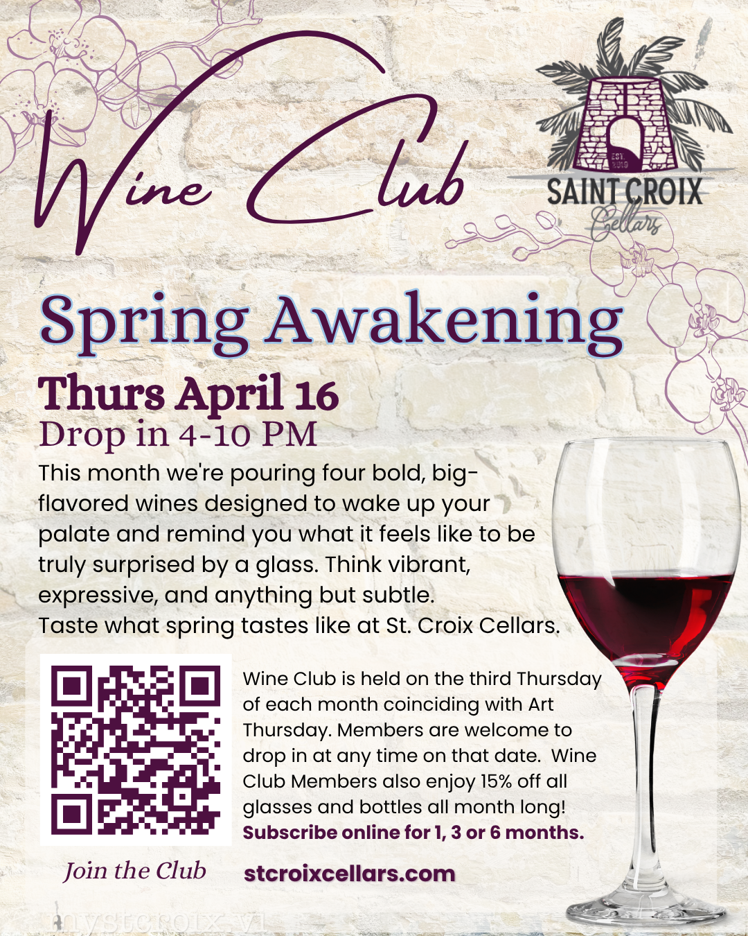 April 16 Wine Club at st croix cellars